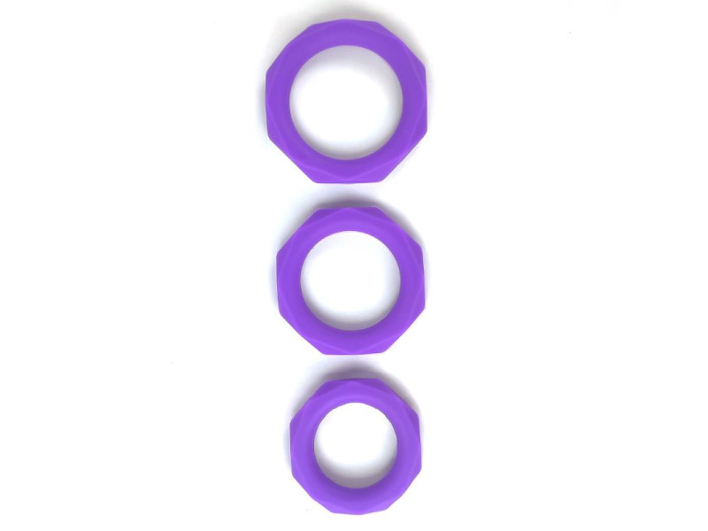 Set de 3 Anillos para el Pene Silicona Purpura