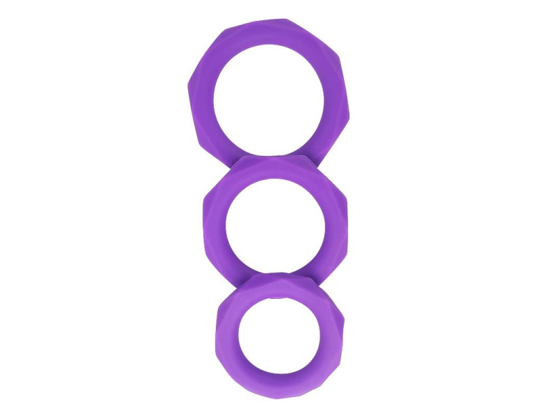 Set de 3 Anillos para el Pene Silicona Purpura
