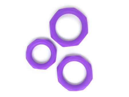 Set de 3 Anillos para el Pene Silicona Purpura