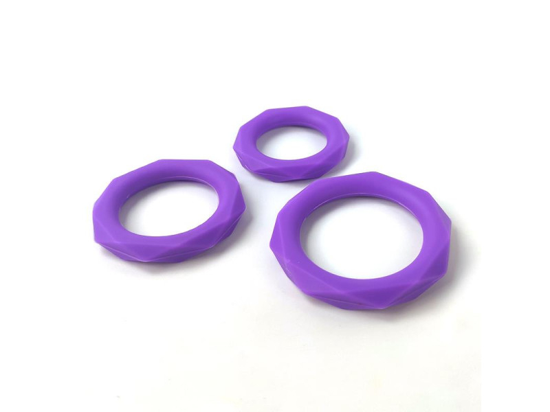 Set de 3 Anillos para el Pene Silicona Purpura