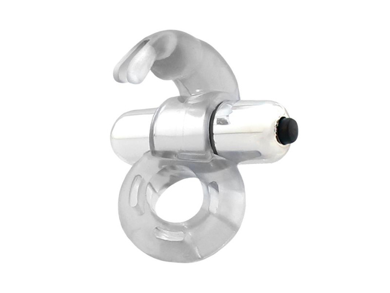 Horizon Anillo Vibrador con Conejito Transparente