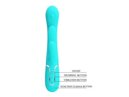 Shania Vibrador con Lengua y Thumping Turquesa Shania Vibrador con Lengua y Thumping Turquesa