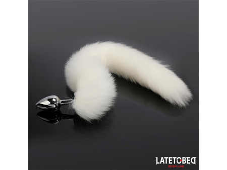 Plug Anal con Cola Blanco 40 cm Plug Anal con Cola Blanco 40 cm