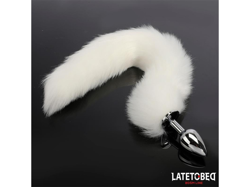 Plug Anal con Cola Blanco 40 cm
