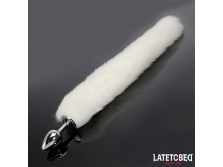 Plug Anal con Cola Blanco 40 cm Plug Anal con Cola Blanco 40 cm