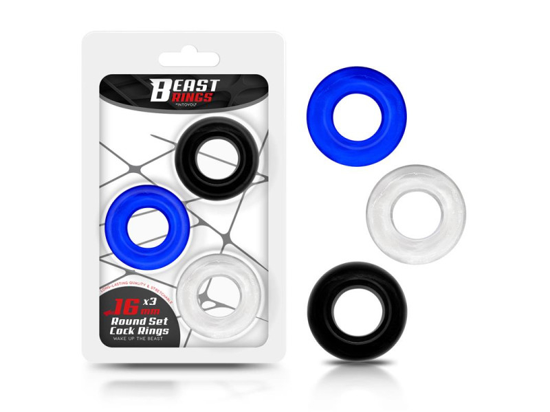 Set 3 Anillos para el Pene 3 Colores 16 cm