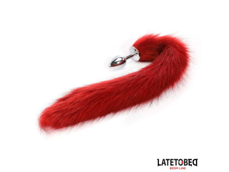 Plug Anal con Cola Rojo Vino 40 cm Plug Anal con Cola Rojo Vino 40 cm