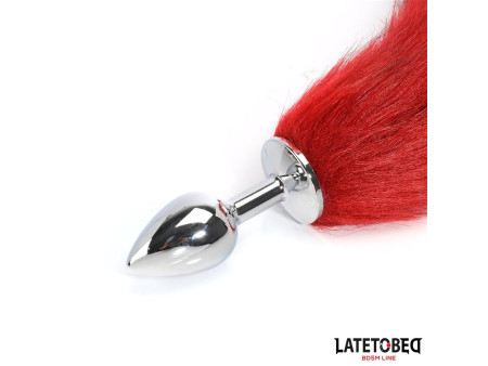 Plug Anal con Cola Rojo Vino 40 cm Plug Anal con Cola Rojo Vino 40 cm