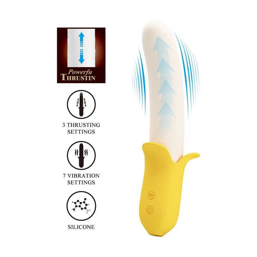 Banana Geek Vibrador con Thrusting USB