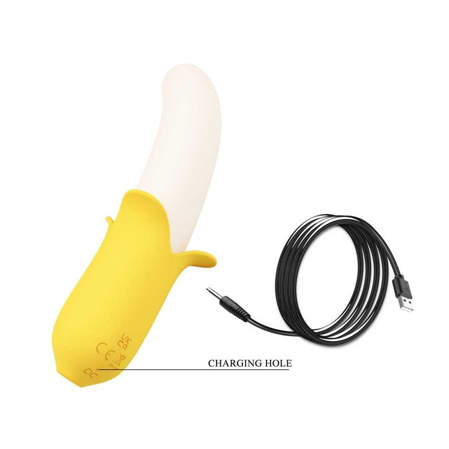 Banana Geek Vibrador con Thrusting USB