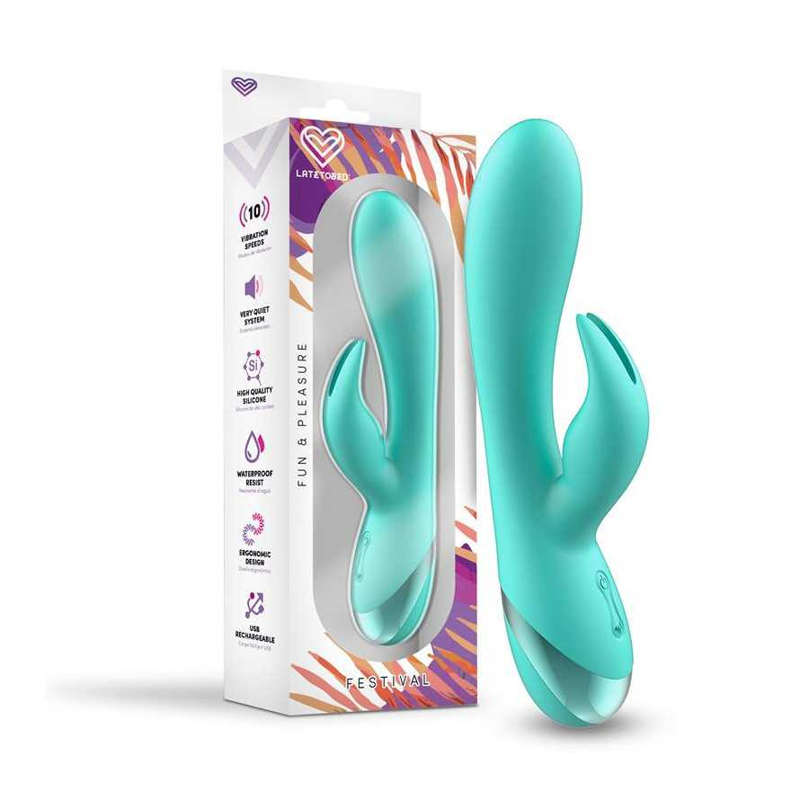 Vibrador Pertes USB Celeste