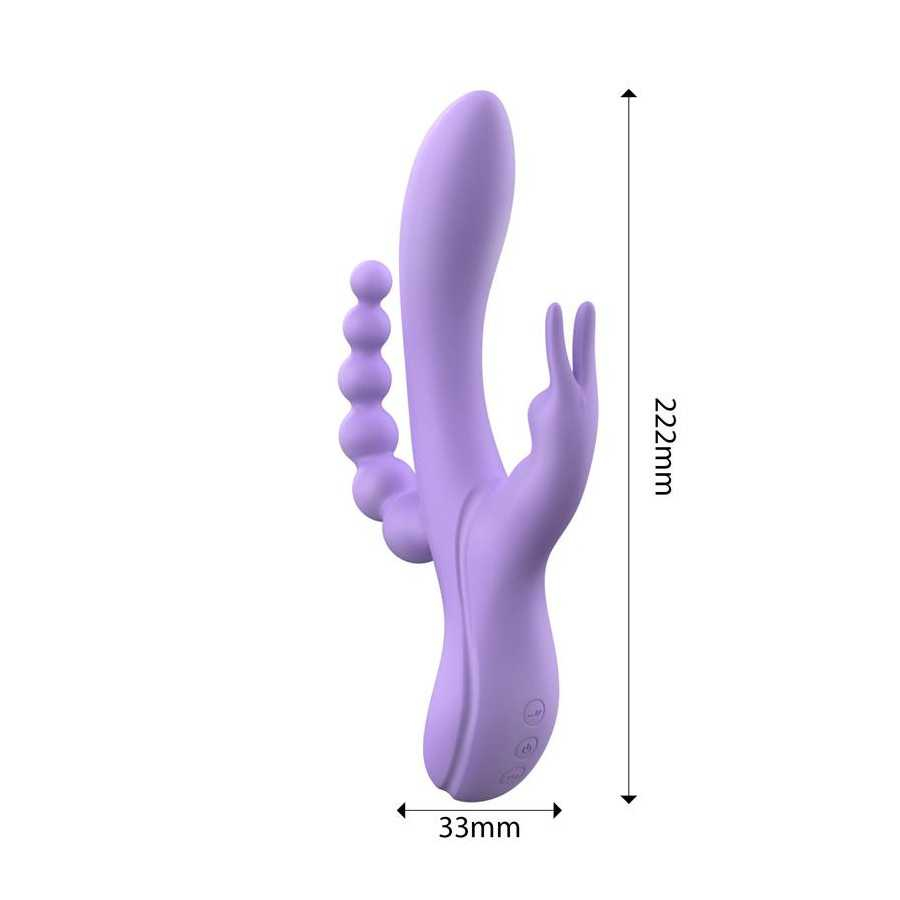 Lindsay Vibrador con Cadena Anal Silicona Liquida Unibody Flexible 2 Motores