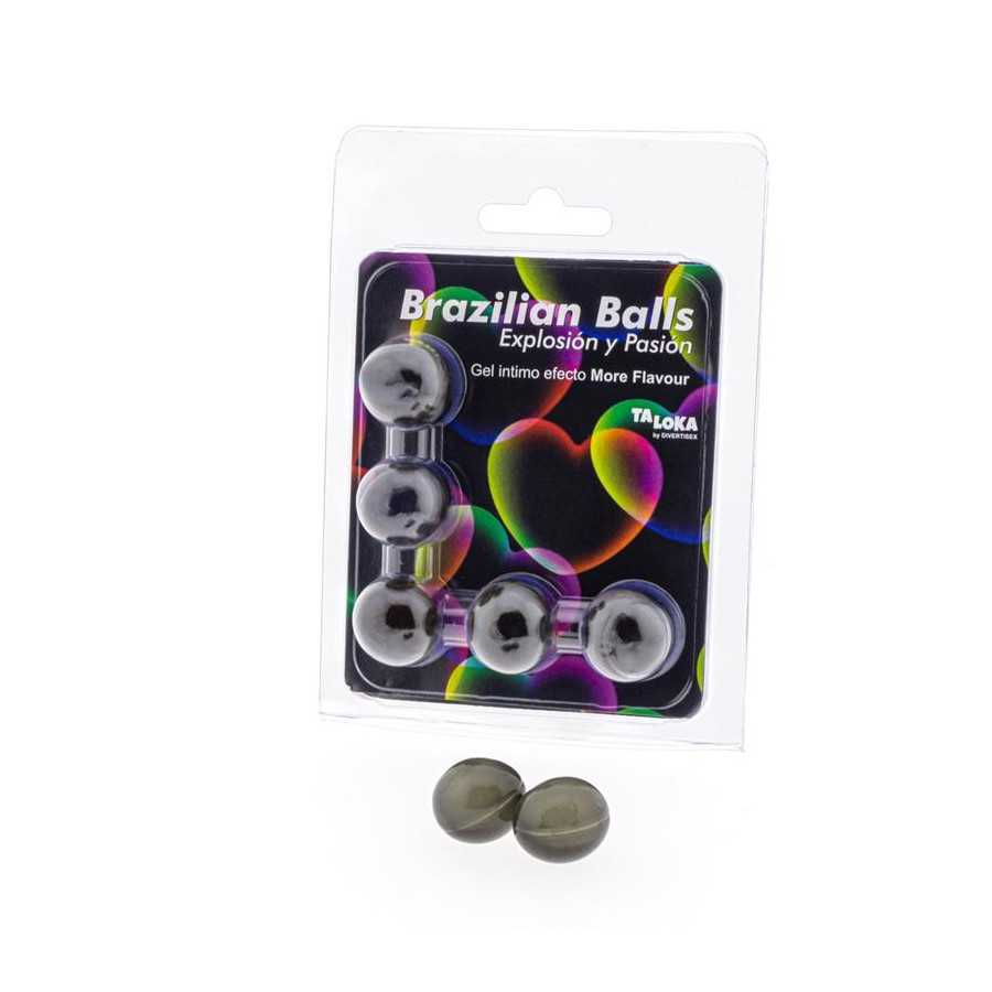 Set 5 Brazilian Balls Gel Excitante Efecto More Flavor Mas Sabor