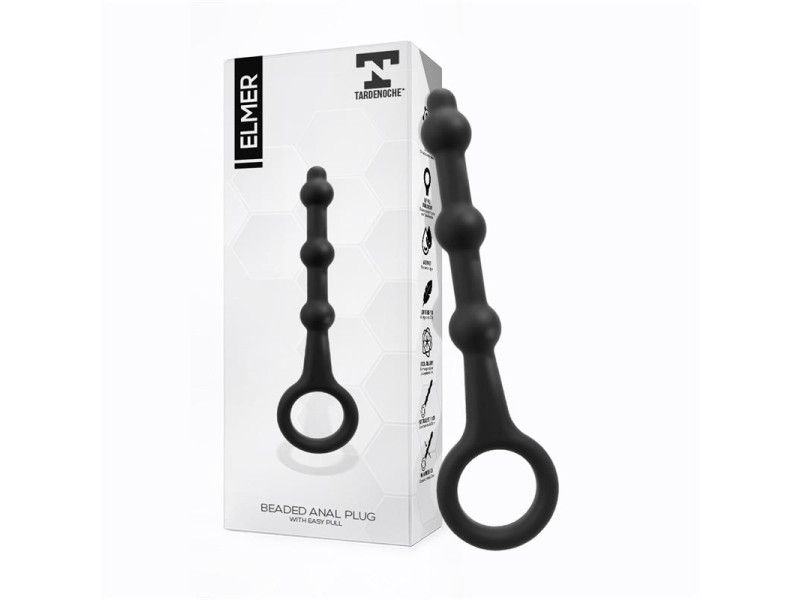 Elmer Plug Anal con Aro de Facil Extraccion Silicona Negro Elmer Plug Anal con Aro de Facil Extraccion Silicona Negro