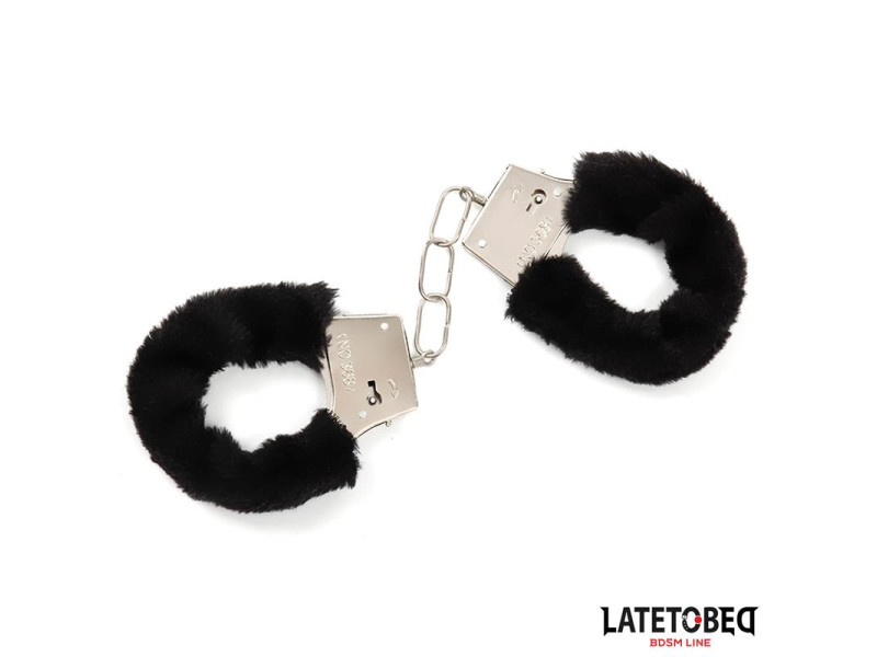 Esposas de Metal Furry con Pelo Negro