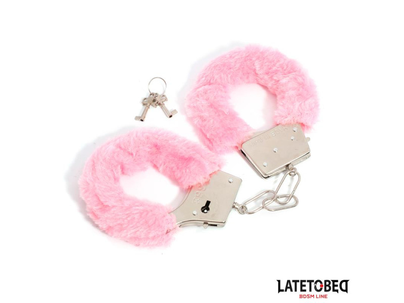 Esposas de Metal Furry con Pelo Rosa