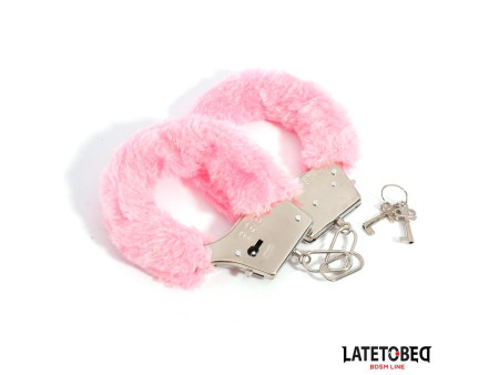 Esposas de Metal Furry con Pelo Rosa