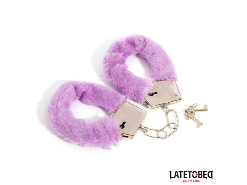 Esposas de Metal Furry de Pelo Purpura
