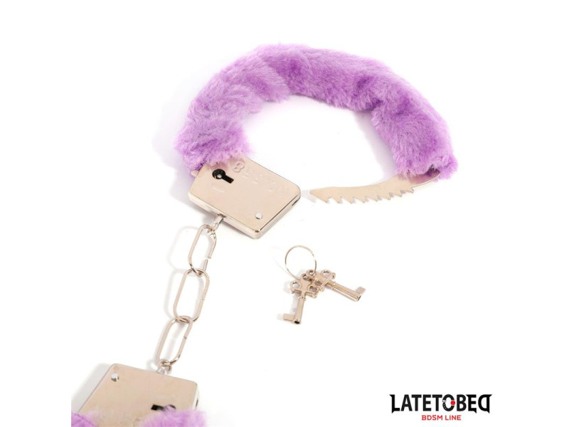 Esposas de Metal Furry de Pelo Purpura