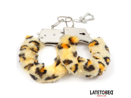 Esposas de Metal Furry con Pelo Animal Print Leopardo