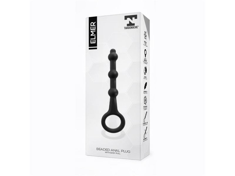 Elmer Plug Anal con Aro de Facil Extraccion Silicona Negro