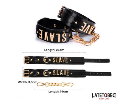 Esposas para Tobillos SLAVE con Cadena Dorada
