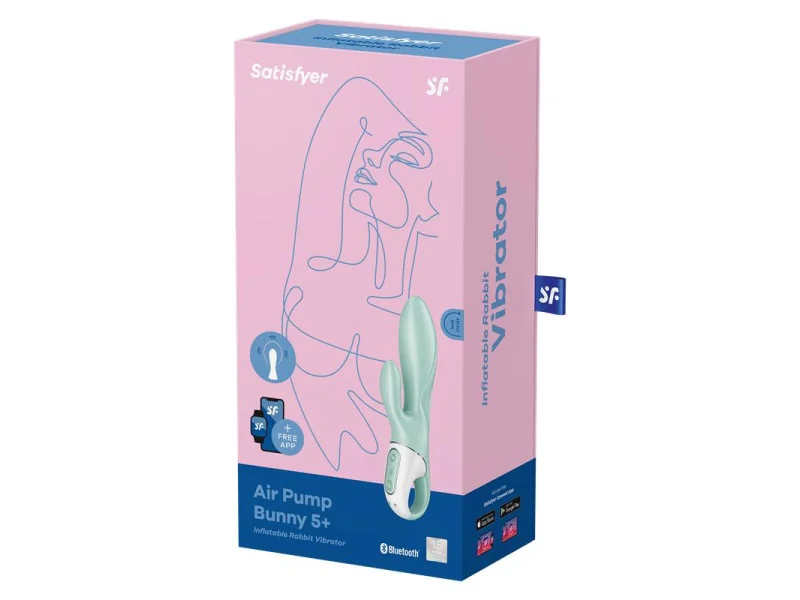 Vibrador con Funcion de Inflado Air Pump Bunny 5 con APP Satisfyer Connect