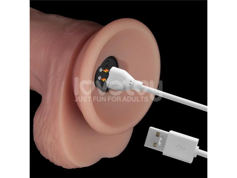 Dildo con Vibracion Piel Deslizante Silicona Dual Layer 10
