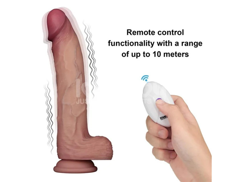 Dildo con Vibracion Piel Deslizante Silicona Dual Layer 10