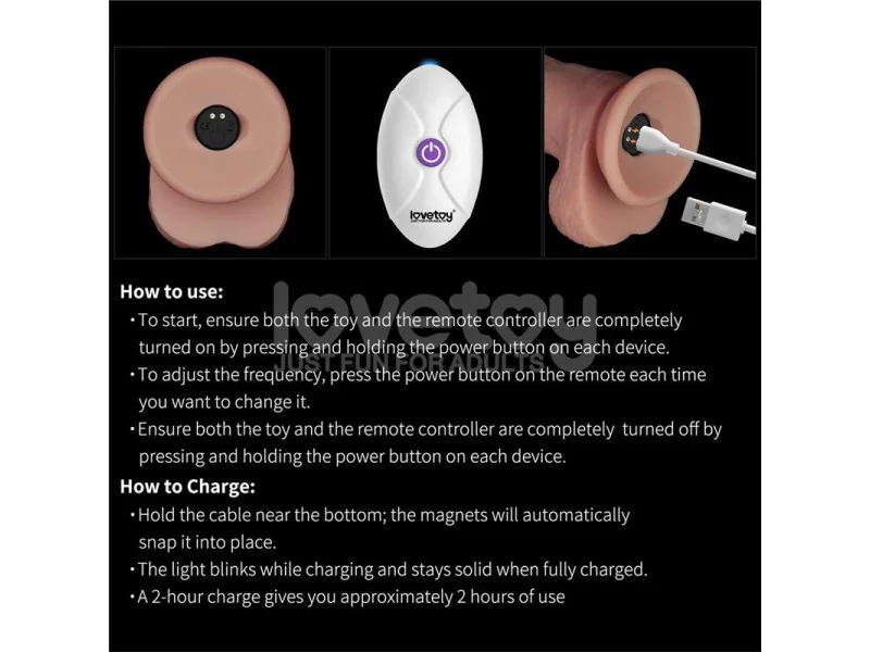 Dildo con Vibracion Piel Deslizante Silicona Dual Layer 10