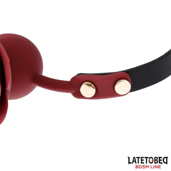 Mordaza Bola Silicona Transpitable Adorno Rosa Ajustable 47 56 cm