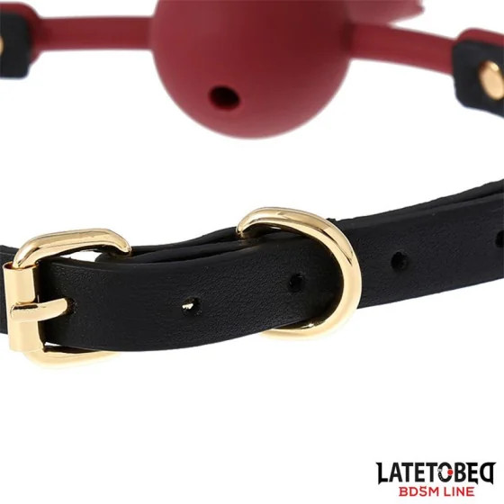 Mordaza Bola Silicona Transpitable Adorno Rosa Ajustable 47 56 cm