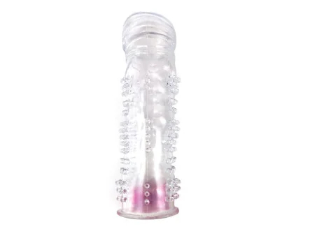 Funda para el Pene Texturizada con Bala Vibradora Transparente Funda para el Pene Texturizada con Bala Vibradora Transparente
