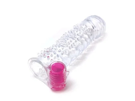 Funda para el Pene Texturizada con Bala Vibradora Transparente Funda para el Pene Texturizada con Bala Vibradora Transparente
