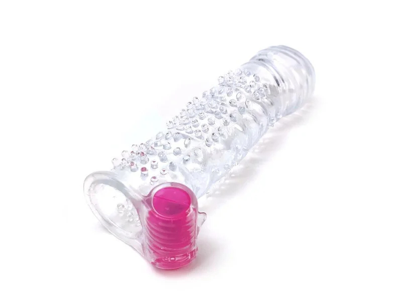 Funda para el Pene Texturizada con Bala Vibradora Transparente