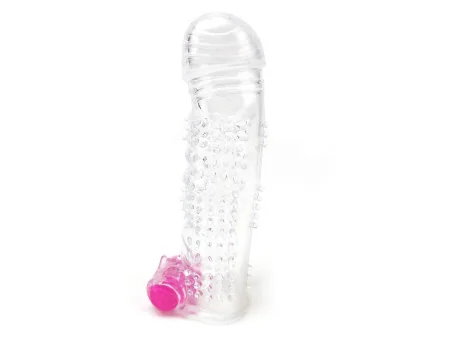 Funda para el Pene Texturizada con Bala Vibradora Transparente Funda para el Pene Texturizada con Bala Vibradora Transparente
