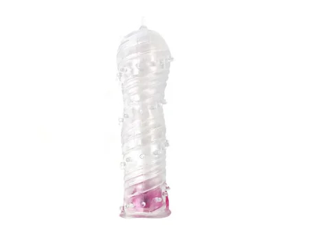 Funda para el Pene Texturizada con Bala Vibradora Transparente