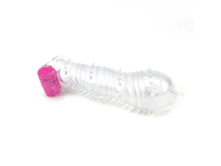 Funda para el Pene Texturizada con Bala Vibradora Transparente