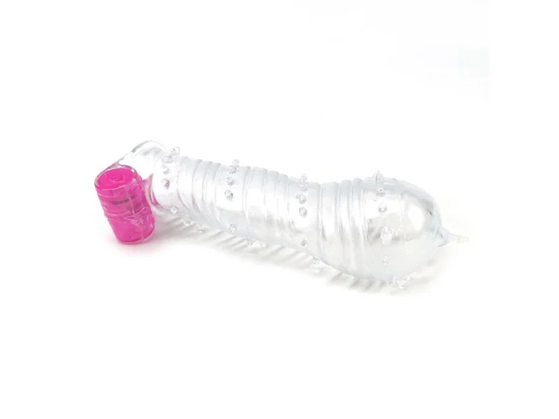 Funda para el Pene Texturizada con Bala Vibradora Transparente