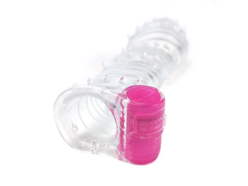 Funda para el Pene Texturizada con Bala Vibradora Transparente