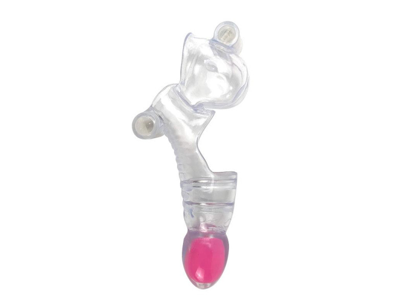 Funda para el Pene y Testiculos 3 Balas Vibradoras Transparente