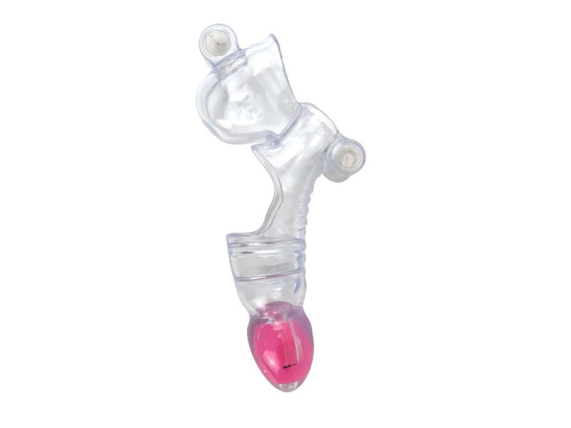 Funda para el Pene y Testiculos 3 Balas Vibradoras Transparente