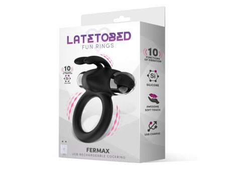 Fermax Anillo Vibrador con Conejito USB Silicona Negro