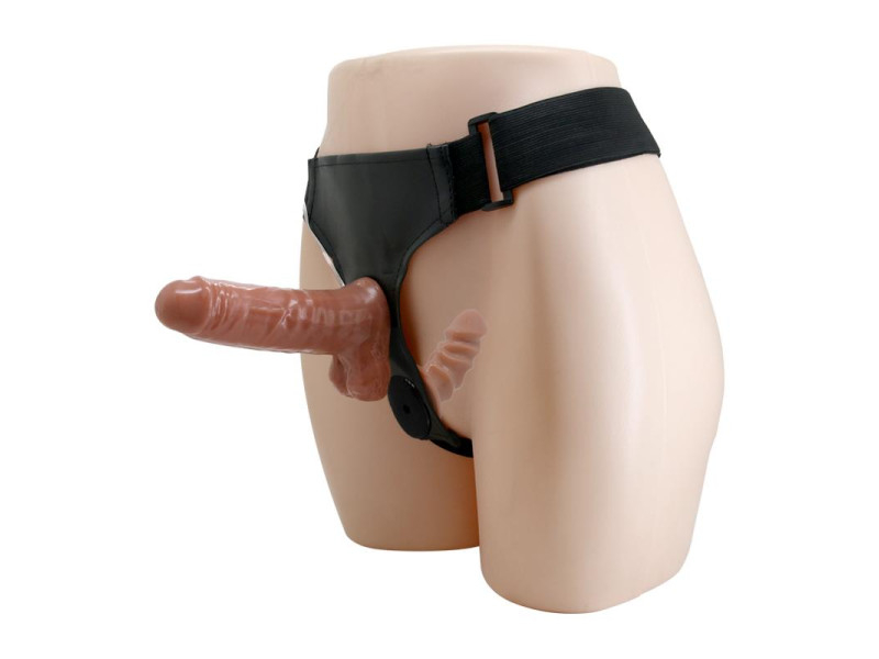 Arnes con Dildo Doble Retractil con Vibracion