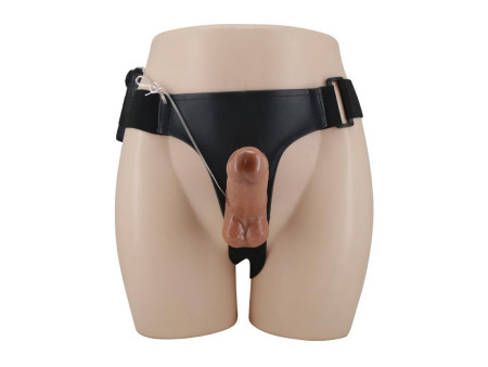 Arnes con Dildo Doble Retractil con Vibracion