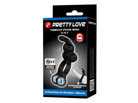 Yusuf Anillo para el Pene con Bolas de Metal 2x33gr
