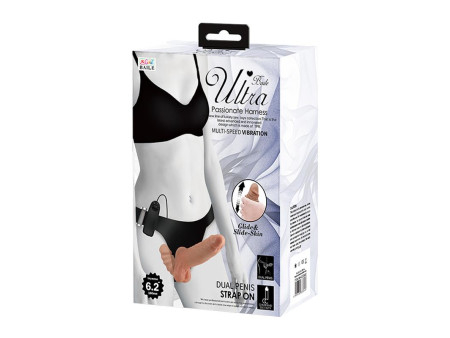 Arnes con Dildo Doble Retractil con Vibracion