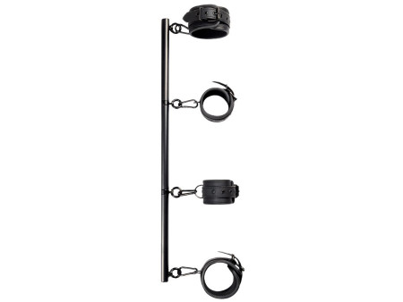 Barra Separadora Rigida Desmontable y 4 Esposas Desmontables Neopreno y Cuero Vegano Barra Separadora Rigida Desmontable y 4 Esposas Desmontables Neopreno y Cuero Vegano