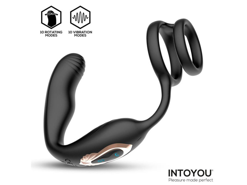 Bruce Masajeador Prostatico 360º y Doble Anillo con Vibracion