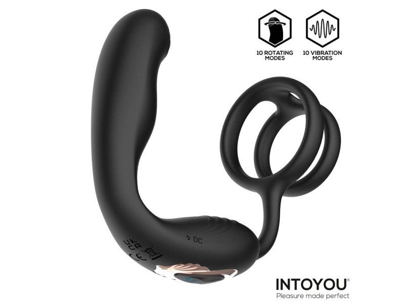 Bruce Masajeador Prostatico 360º y Doble Anillo con Vibracion